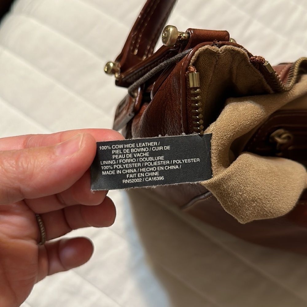 Liz Claiborne Vintage Chestnut Brown Genuine Leather Mini Hobo Bag - Picture 9 of 14